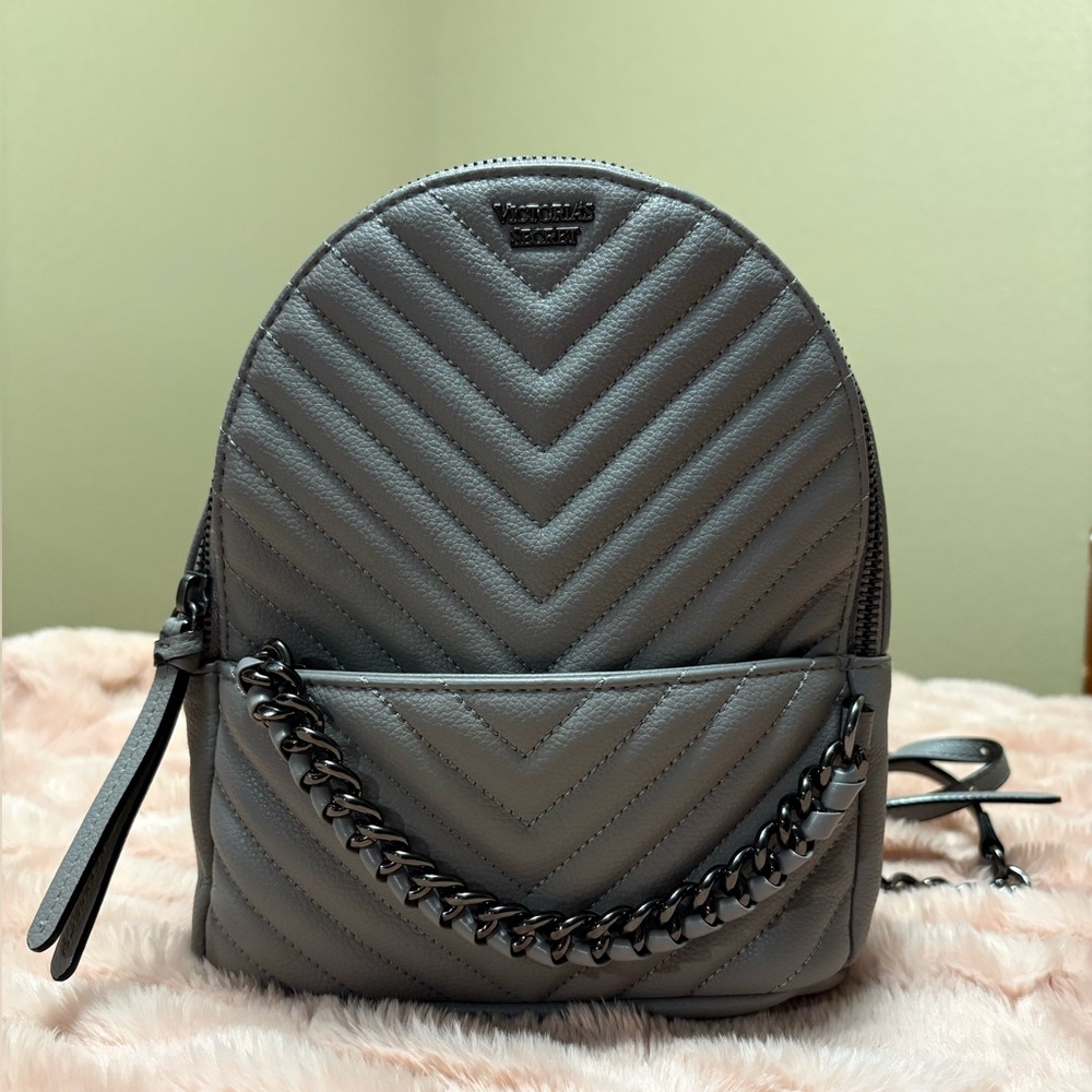 Victoria's Secret Gray Chevron Backpack